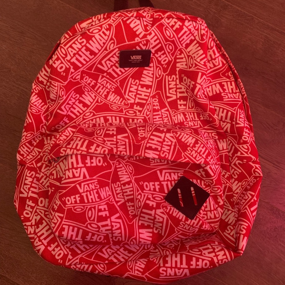 Red and White Vans backpack